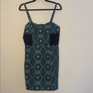 Multicolor print mini dress